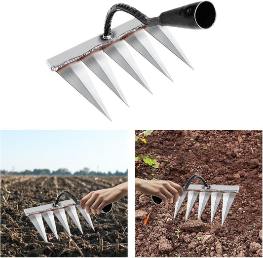 Powerful 5-Teeth Garden Tool for Effortless Weeding 🌿